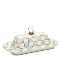 Sterling Check Enamel Lidded Butter Box