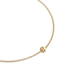 14K Yellow Gold Itty Bitty Symbols Black & White Diamond Yin Yang Charm Bracelet