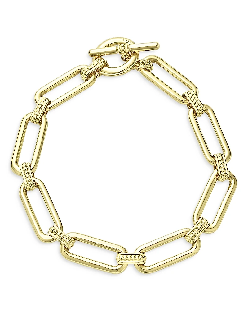 Lagos 18K Yellow Gold Signature Caviar Link Bracelet