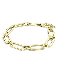 18K Yellow Gold Signature Caviar Smooth Oval Chain Bracelet