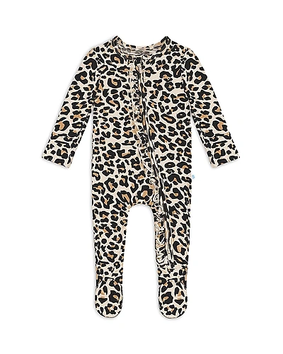 Posh Peanut Girls' Lana Leopard Printed Footed Coverall - Girls