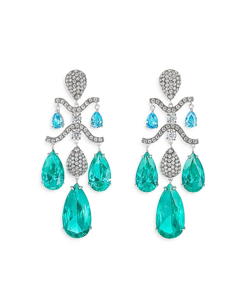 Anabela Chan Palms Multi Simulated Stone Chandelier Drop Earrings