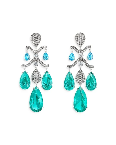 Anabela Chan Palms Multi Simulated Stone Chandelier Drop Earrings