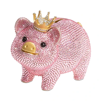 Jay Strongwater Pave Piggy Bank with Crown