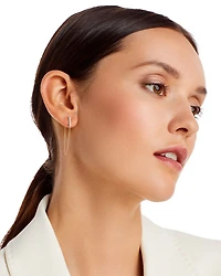 Diamond Vertical Bar Chain Earrings in 14K Yellow Gold