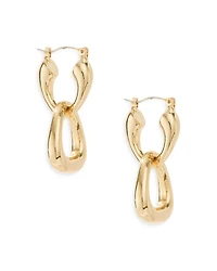 Double Dangle Hoop Earrings in 18K Gold Plate