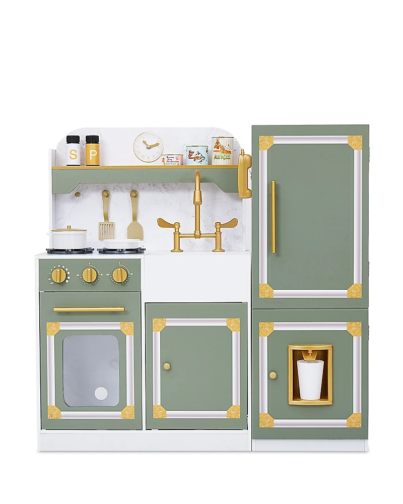 Teamson Kids Versailles Deluxe Classic Play Kitchen Olive Green - Ages 3-7