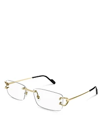 Cartier Signature C 24K Gold Plated Rimless Square Eyeglasses, 56mm