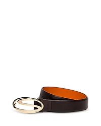Santoni Men's Leather Logo Buckle Belt