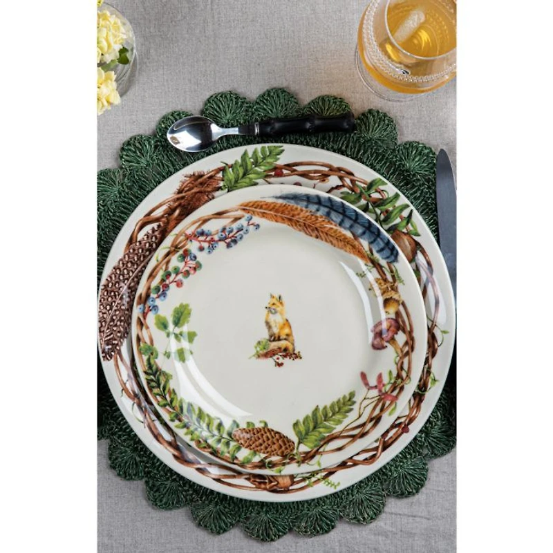 Forest Walk Café Au Lait Dessert/Salad Plate, Assorted Set 4