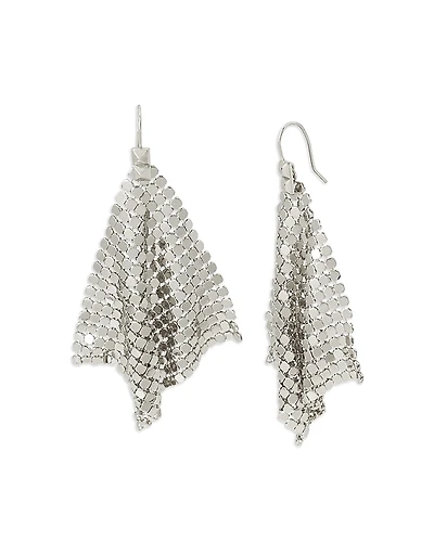 Allsaints Chain Mesh Handkerchief Statement Earrings