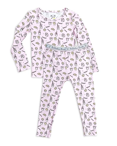 Bellabu Bear Girls' Milk & Cookies Pajama Set - Baby, Little Kid