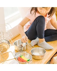 Stainless Steel Pots & Pans Play Set - Ages 3+