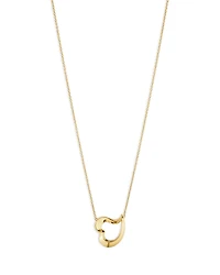 Georg Jensen 18K Yellow Gold Hearts Horizontal Open Heart Pendant Necklace, 17.72