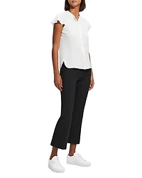 Silk Ruffle Sleeve Top