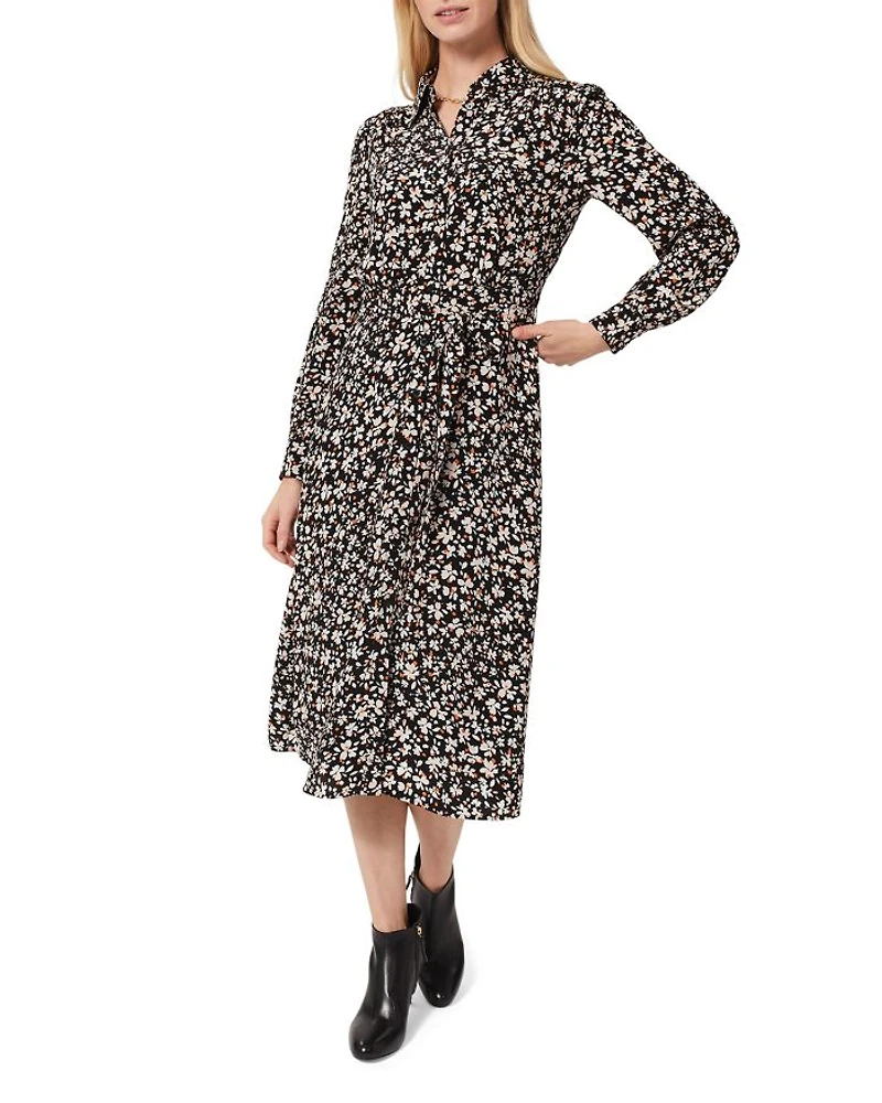 Morgen Belted Floral Print Shirt Dress