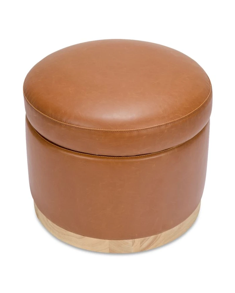 Naka Vegan Leather Storage Ottoman