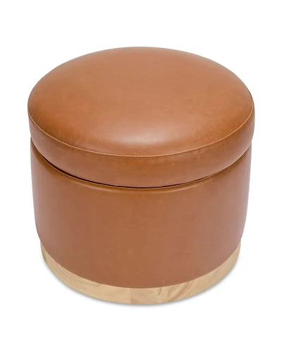 Naka Vegan Leather Storage Ottoman