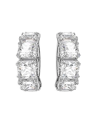 Swarovski Matrix Square Crystal Clip On Hoop Earrings