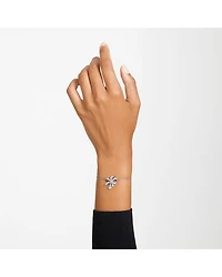 Hyperbola Crystal Bow Link Bracelet in Rhodium Plated