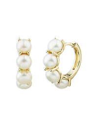 Bloomingdale's Fine Collection Cultured Freshwater Button Pearl Hoop Earrings