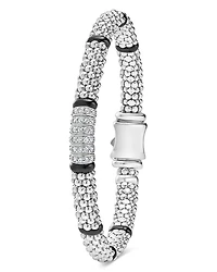 LAGOS Sterling Silver Black Caviar Diamond & Ceramic Bead Bracelet