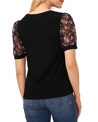 Floral Print Puff Sleeve Top