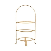 Provence Rattan Whitewash Three Tiered Plate Server