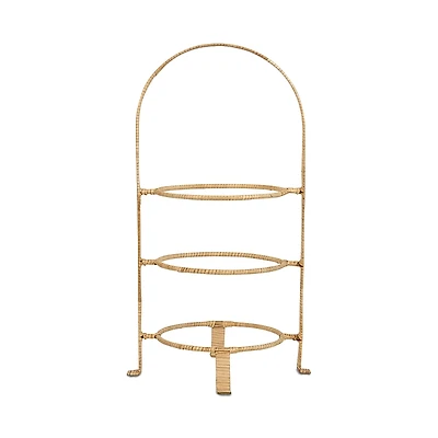 Juliska Provence Rattan Whitewash Three Tiered Plate Server