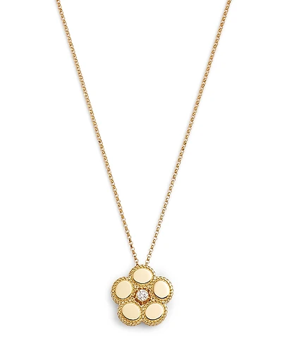 Roberto Coin 18K Yellow Gold Daisy Diamond Flower Pendant Necklace, 16-18