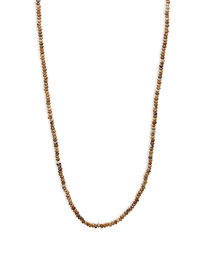 John Varvatos Brass Skull Jasper Convertible Necklace, 24