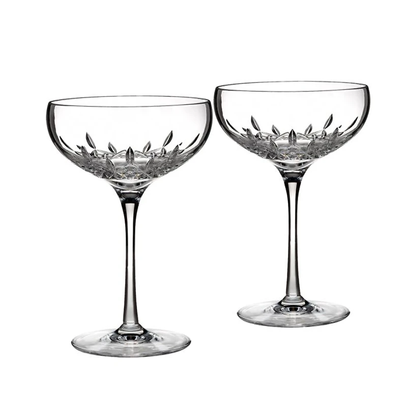 Lismore Essence 7 oz. Champagne Saucers, Set of 2