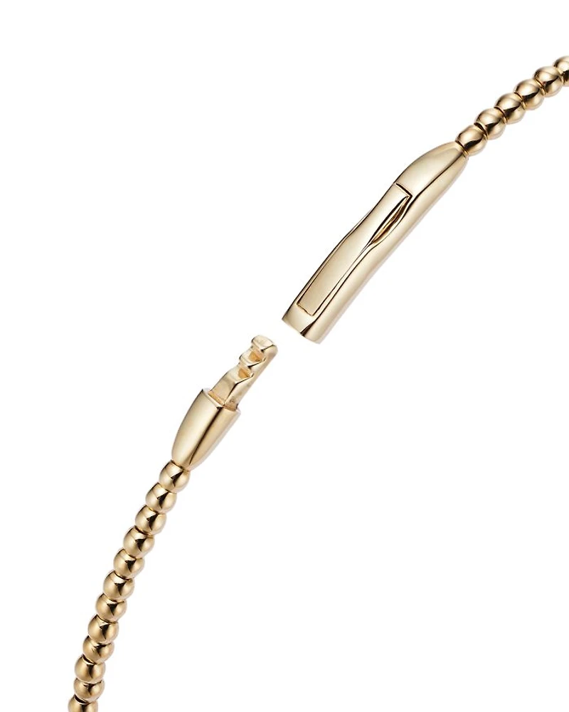 Diamond Cluster Beaded Bangle Bracelet in 14K Gold