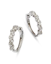 Bloomingdale's Fine Collection Diamond Round & Baguette Cluster Hoop Earrings