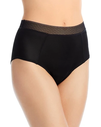 Silk High Waisted Lace Trim Briefs