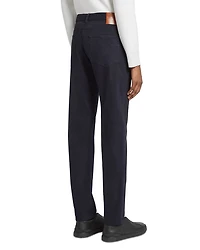 Garment Dyed Stretch Gabardine City Slim Fit Jeans Navy