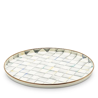 Mackenzie-Childs Sterling Check Enameled Round Tray