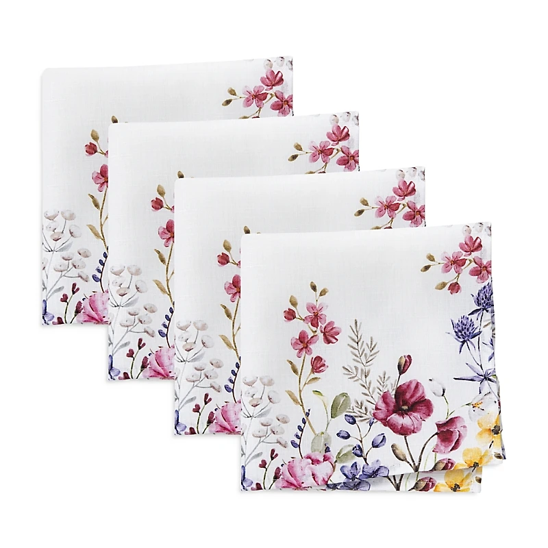 Elrene Home Fashions Wildflower Napkins, Set of 4