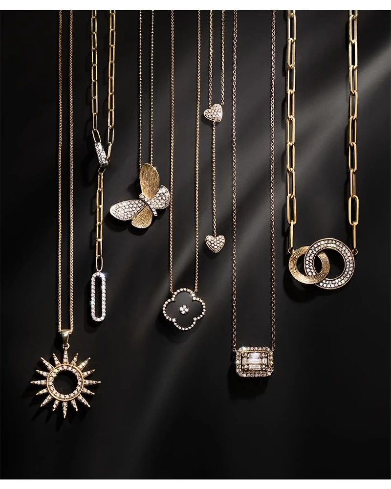 Diamond Heart Y Necklace in 14K Yellow Gold, 0.25 tcw