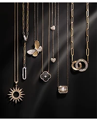 Diamond Heart Y Necklace in 14K Yellow Gold, 0.25 tcw