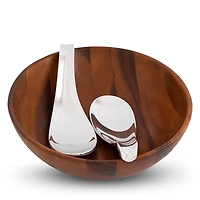 Nambe Yin Yang Salad Bowl with Servers