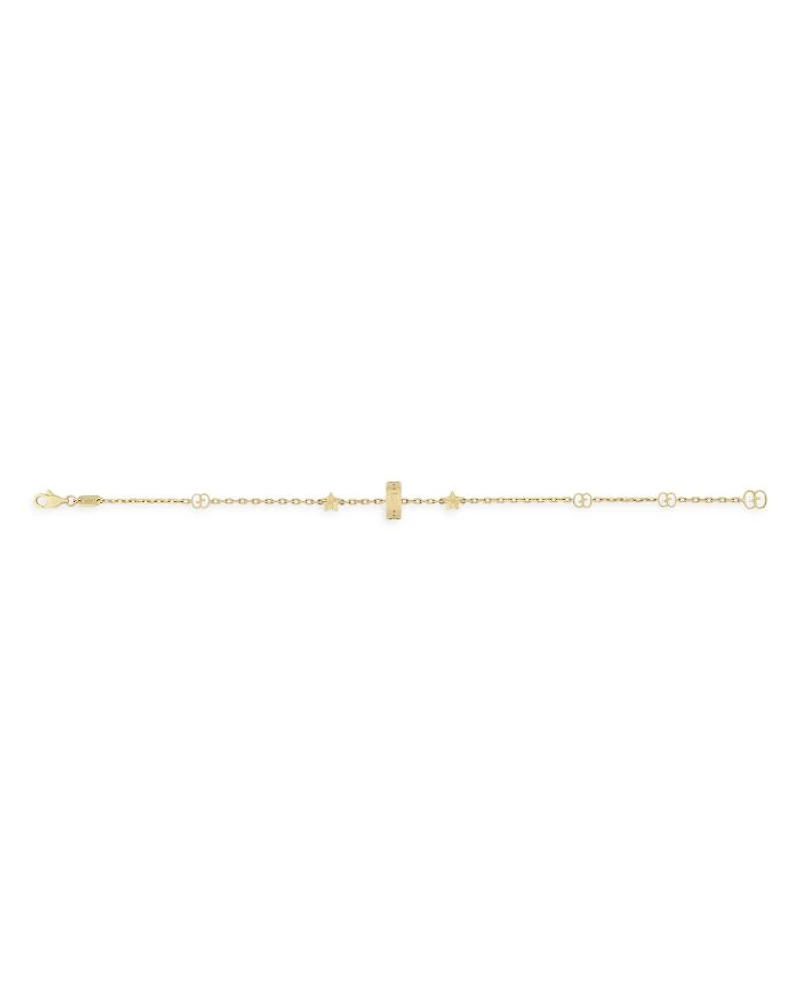 18K Gold Icon Heart & Double G Link Bracelet