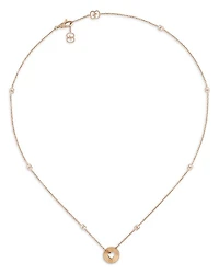 18K Rose Gold Icon Heart & Double G Pendant Necklace, 40"-42"