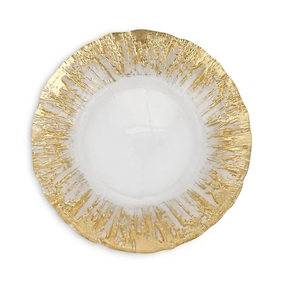 Rufolo Glass Gold Brushstroke Salad Plate
