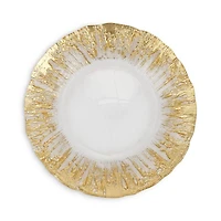 Rufolo Glass Gold Brushstroke Salad Plate