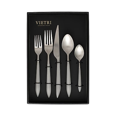 Vietri Ares Argento & Light Gray Five-Piece Place Setting Set of 4