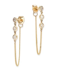 Diamond Chain Drop Earrings in 14K Yellow Gold, 0.25 tcw