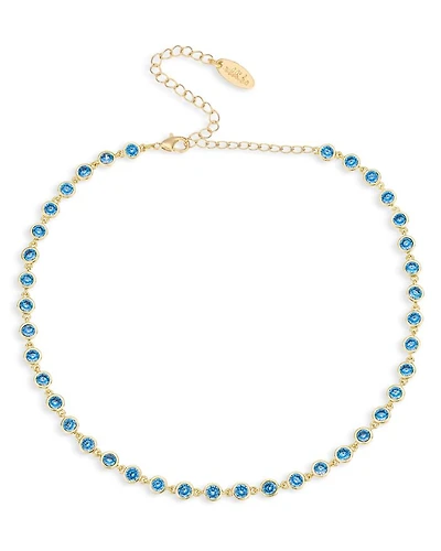 Bezel-Set Link Necklace, 12"-15.5"