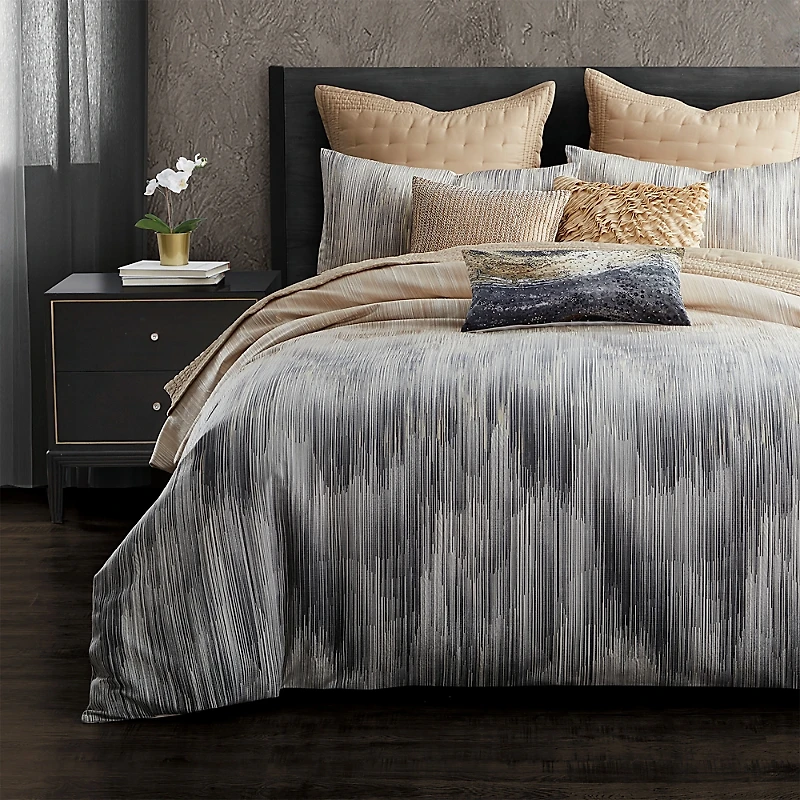 Donna Karan Home Ember Charcoal Duvet Cover, Full/Queen