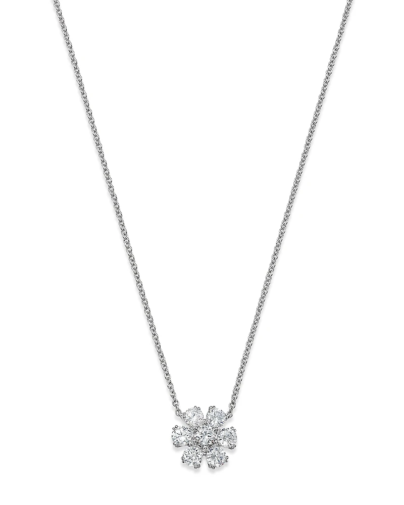 Bloomingdale's Fine Collection Certified Diamond Flower Pendant Necklace